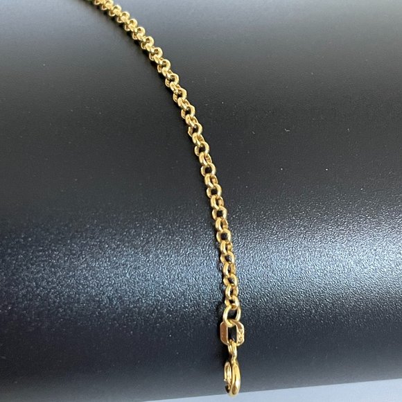 Solid 14K Gold Rolo Link Chain Necklace 18 inch, 2.5 mm,4.54 gram - Picture 6 of 17